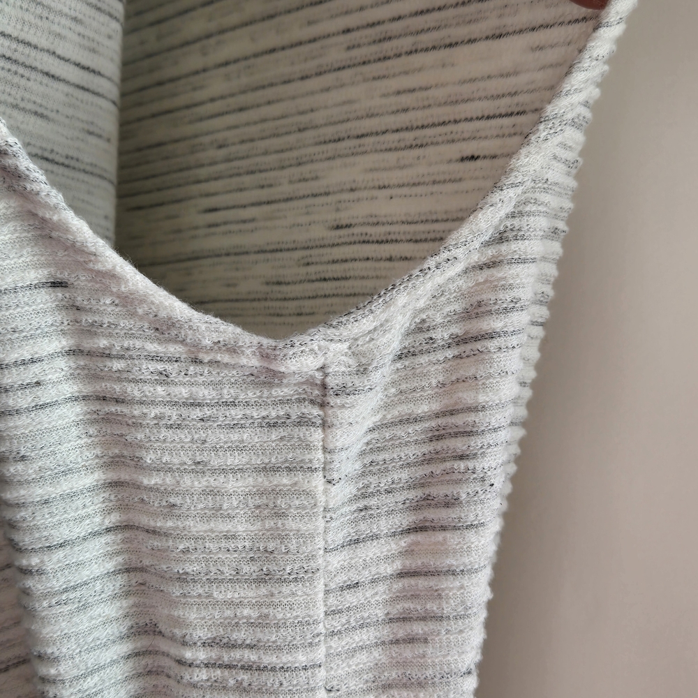 See You Monday Dress Drawstring Waist Womens Gray XL Ribbed Tank Dress w Pockets - Picture 8 of 12